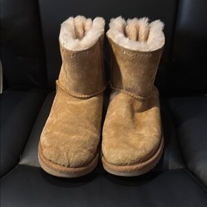 UGG Chestnut Boots with Satin Ribbon
